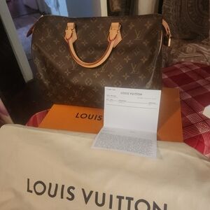 Louis Vuitton Monogram Speedy 30 with Vachetta Handles - Brown